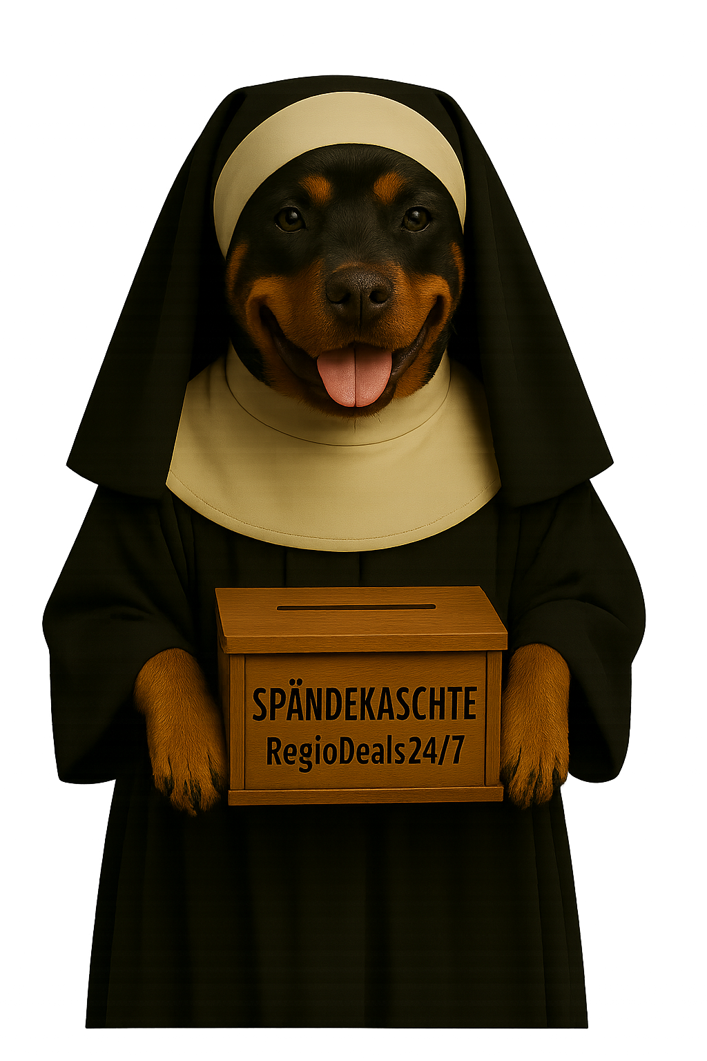 Susi mit dem RegioDeals-Spendenkasten
